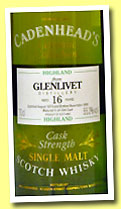 Glenlivet 16 yo 1974/1990 (55.2%, Cadenhead, Authentic Collection)