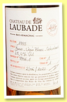 Château de Laubade 1985/2020 'Brut de Fût' (48.4%, OB, Bas-armagnac, bonbonne #89061) Château de Laubade 1985/2020 'Brut de Fût' (48.4%, OB, Bas-armagnac, bonbonne #89061)