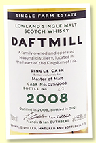 Daftmill 2008/2021 (56.6%, OB for Master Of Malt, cask #25, bourbon barrel)
Daftmill 2008/2021 (56.6%, OB for Master Of Malt, cask #25, bourbon barrel)