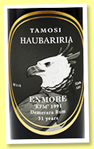 Enmore 31 yo 1991/2022 'Haubariria - KFM' (52.6%, Tamosi, Guyana) Enmore 31 yo 1991/2022 'Haubariria - KFM' (52.6%, Tamosi, Guyana)