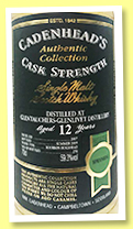 Glentauchers-Glenlivet 12 yo 2007/2019 (59.3%, Cadenhead, Authentic Collection, bourbon hogshead, 270 bottles) Glentauchers-Glenlivet 12 yo 2007/2019 (59.3%, Cadenhead, Authentic Collection, bourbon hogshead, 270 bottles)