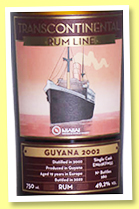 Guyana 19 yo 2002/2022 (49.2%, Continental Rum Line, The Navigator, bourbon, cask # EN02KFM33, 280 bottles) Guyana 19 yo 2002/2022 (49.2%, Continental Rum Line, The Navigator, bourbon, cask # EN02KFM33, 280 bottles)