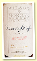 Longmorn 28 yo 1973/2001 (46%, Wilson & Morgan, cask #3970, sherry hogshead) Longmorn 28 yo 1973/2001 (46%, Wilson & Morgan, cask #3970, sherry hogshead)