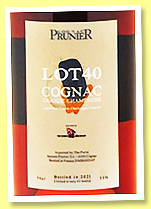 Prunier 'Lot 40' (55%, The Whisky Mercenary, Grande Champagne, 42 bottles, 2021) Prunier 'Lot 40' (55%, The Whisky Mercenary, Grande Champagne, 42 bottles, 2021)