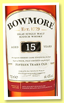 Bowmore 15 yo (43%, OB, +/-2022) Bowmore 15 yo (43%, OB, +/-2022)