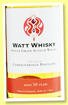 Cameronbridge 30 yo 1992/2022 (45.6%, Watt Whisky, single grain, hogshead, 272 bottles) Cameronbridge 30 yo 1992/2022 (45.6%, Watt Whisky, single grain, hogshead, 272 bottles)