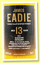 Dailuaine 13 yo 2009/2022 (55.9%, James Eadie, refill PX hogshead finish, cask #354544, 291 bottles) Dailuaine 13 yo 2009/2022 (55.9%, James Eadie, refill PX hogshead finish, cask #354544, 291 bottles)