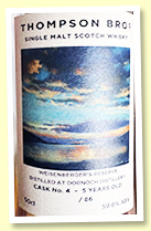 Dornoch 5 yo 2017/2022 (59.6%, OB, cask #4, 1st fill bourbon octave, 86 bottles) Dornoch 5 yo 2017/2022 (59.6%, OB, cask #4, 1st fill bourbon octave, 86 bottles)