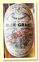 Glen Grant 5 yo (104 proof, Campbell Hope & King, 1950s)
Glen Grant 5 yo (104 proof, Campbell Hope & King, 1950s)