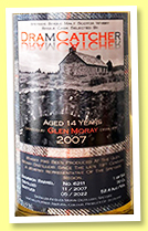 Glen Moray 14 yo 2007/2022 (52.4%, Dramcatcher, bourbon barrel, cask #6211) Glen Moray 14 yo 2007/2022 (52.4%, Dramcatcher, bourbon barrel, cask #6211)