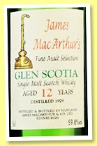 Glen Scotia 12 yo 1979 (59.8%, James McArthur, +/-1992) Glen Scotia 12 yo 1979 (59.8%, James McArthur, +/-1992)