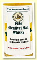 Glenlivet 1956/1968 (80 proof, The Knapkin Syndicate)
Glenlivet 1956/1968 (80 proof, The Knapkin Syndicate)