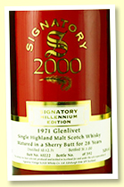 Glenlivet 28 yo 1971/2000 (51.8%, Signatory Vintage, Millenium Edition, cask #10222, sherry butt, 392 bottles) Glenlivet 28 yo 1971/2000 (51.8%, Signatory Vintage, Millenium Edition, cask #10222, sherry butt, 392 bottles)