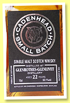 Glenrothes-Glenlivet 22 yo 1996/2019 (50.1%, Cadenhead, Small Batch, bourbon hogshead, 942 bottles) Glenrothes-Glenlivet 22 yo 1996/2019 (50.1%, Cadenhead, Small Batch, bourbon hogshead, 942 bottles)