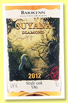 Guyana 2012/2022 'VSG' (62.3%, Barikenn, Guyana, 246 bottles) Guyana 2012/2022 'VSG' (62.3%, Barikenn, Guyana, 246 bottles)