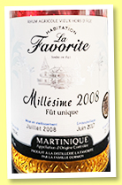 La Favorite 2008/2017 'Fût Unique' (43%, OB, Martinique, agricole, cognac cask, cask #19, 265 bottles) La Favorite 2008/2017 'Fût Unique' (43%, OB, Martinique, agricole, cognac cask, cask #19, 265 bottles)