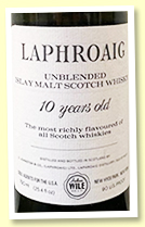 Laphroaig 10 yo (90 US proof / 45%, OB, Julius Wile Sons & Co New Hyde Park NY, circa 1980) Laphroaig 10 yo (90 US proof / 45%, OB, Julius Wile Sons & Co New Hyde Park NY, circa 1980)
