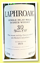 Laphroaig 10 yo (43%, OB, 'single Islay malt', UK, cork, 1l, +/-1987) Laphroaig 10 yo (43%, OB, 'single Islay malt', UK, cork, 1l, +/-1987)
