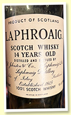 Laphroaig 14 yo (91.4 US proof, OB, Carlton Import for USA, 1950s) Laphroaig 14 yo (91.4 US proof, OB, Carlton Import for USA, 1950s)