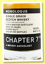 North British 30 yo 1991/2022 (44.5%, Chapter 7, single grain, sherry butt, cask #86375, 290 bottles) North British 30 yo 1991/2022 (44.5%, Chapter 7, single grain, sherry butt, cask #86375, 290 bottles)
