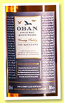 Oban 'The Macleans, Young Teddy' (50.8%, OB, Distillery Exclusive, 4,542 bottles, 2023) Oban 'The Macleans, Young Teddy' (50.8%, OB, Distillery Exclusive, 4,542 bottles, 2023)