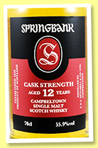 Springbank 12 yo 'Cask Strength' (55.9%, OB, batch #23, 2021) Springbank 12 yo 'Cask Strength' (55.9%, OB, batch #23, 2021)