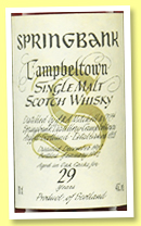 Springbank 29 yo 1962/1992 (46%, OB, sherry) Springbank 29 yo 1962/1992 (46%, OB, sherry)