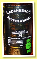 Tormore 25 yo 1984/2009 (58%, Cadenhead, Authentic Collection, bourbon barrel, 216 bottles) Tormore 25 yo 1984/2009 (58%, Cadenhead, Authentic Collection, bourbon barrel, 216 bottles)