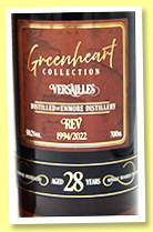 Versailles at Enmore 28 yo 1994/2022 'REV' (50.2%, Distilia, Greenheart Collection, Guyana, cask #25, 201 bottles) Versailles at Enmore 28 yo 1994/2022 'REV' (50.2%, Distilia, Greenheart Collection, Guyana, cask #25, 201 bottles)