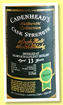 Balmenach-Glenlivet 13 yo 2005/2018 (53.5%, Cadenhead, Authentic Collection, bourbon hogshead, 294 bottles) Balmenach-Glenlivet 13 yo 2005/2018 (53.5%, Cadenhead, Authentic Collection, bourbon hogshead, 294 bottles)