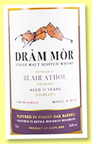 Blair Athol 11 yo 2011/2023 (56%, Dram Mor, refill bourbon hogshead, cask #308610, 305 bottles) Blair Athol 11 yo 2011/2023 (56%, Dram Mor, refill bourbon hogshead, cask #308610, 305 bottles)