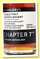 Glen Elgin 13 yo 2007/2021 (52%, Chapter 7, oloroso & ruby Port, cask #570885, 233 bottles) Glen Elgin 13 yo 2007/2021 (52%, Chapter 7, oloroso & ruby Port, cask #570885, 233 bottles)