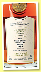 Glen Grant 63 yo 1959/2023 'Mr George Legacy Third Edition' (56.5%, Gordon & MacPhail, first fill sherry butt, cask #3665, 368 bottles) Glen Grant 63 yo 1959/2023 'Mr George Legacy Third Edition' (56.5%, Gordon & MacPhail, first fill sherry butt, cask #3665, 368 bottles)