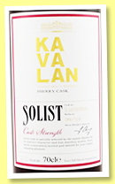 Kavalan 2010/2016 (57.1%, OB, 1st fill Sherry barrel, cask #S100303052A, 519 bottles) Kavalan 2010/2016 (57.1%, OB, 1st fill Sherry barrel, cask #S100303052A, 519 bottles)