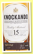 Knockando 15 yo (43%, OB, richly Matured, +/-2023) Knockando 15 yo (43%, OB, richly Matured, +/-2023)