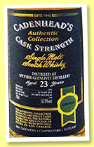 Speyside-Glenlivet 23 yo 1994/2018 (50.9%, Cadenhead, Authentic Collection, bourbon hogshead, 210 bottles) Speyside-Glenlivet 23 yo 1994/2018 (50.9%, Cadenhead, Authentic Collection, bourbon hogshead, 210 bottles)
