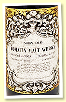 Tomatin 15 yo 1963/1981 (80 proof, 'Bottled by University Arms Hotel, Cambridge', sherry)
Tomatin 15 yo 1963/1981 (80 proof, 'Bottled by University Arms Hotel, Cambridge', sherry)