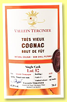 Vallein Tercinier 'Lot 52' (43.9%, OB, La Maison du Whisky, grande champagne, cask #666, 60 bottles, 2023) Vallein Tercinier 'Lot 52' (43.9%, OB, La Maison du Whisky, grande champagne, cask #666, 60 bottles, 2023)