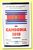 Cambodia 5 yo 2018/2023 (56.5%, La Maison du Whisky, Flag Series, cask #SAM18BNI) Cambodia 5 yo 2018/2023 (56.5%, La Maison du Whisky, Flag Series, cask #SAM18BNI)