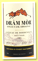 Château de Bordeneuve 17 yo 2005/2003 (49.2%, Dram Mor, armagnac, cask #00.1.3, 300 bottles) Château de Bordeneuve 17 yo 2005/2003 (49.2%, Dram Mor, armagnac, cask #00.1.3, 300 bottles)