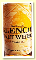 Glencoe 8 year old malt whisky (100° proof, OB, 19.9 fluid ounces, -/+1960s)
Glencoe 8 year old malt whisky (100° proof, OB, 19.9 fluid ounces, -/+1960s)