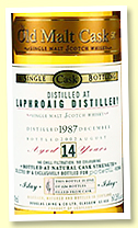 Laphroaig 14 yo 1987/2002 (60.26%, Douglas Laing Old Malt Cask for Potstill Vienna, 126 bottles)
Laphroaig 14 yo 1987/2002 (60.26%, Douglas Laing Old Malt Cask for Potstill Vienna, 126 bottles)