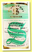 Littlemill 12 yo 1990/2002 (43%, Signatory Vintage, cask #2964, 436 bottles) Littlemill 12 yo 1990/2002 (43%, Signatory Vintage, cask #2964, 436 bottles)