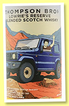 Lowrie's Reserve (45.7%, Thompson Bros., blended Scotch, 2023) Lowrie's Reserve (45.7%, Thompson Bros., blended Scotch, 2023)