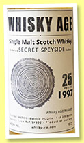 Secret Speyside 25 yo 1997/2022 (46.9%, Whisky AGE, barrel, cask #SP002, 209 bottles) Secret Speyside 25 yo 1997/2022 (46.9%, Whisky AGE, barrel, cask #SP002, 209 bottles)