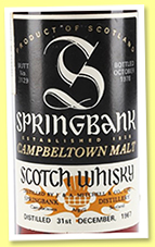 Springbank 10 yo 1967/1978 (59%, OB, butt, cask #3129, Sutti Import, Italy) Springbank 10 yo 1967/1978 (59%, OB, butt, cask #3129, Sutti Import, Italy)