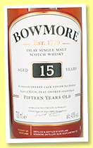 Bowmore 15 yo (43%, OB, +/- 2023) Bowmore 15 yo (43%, OB, +/- 2023)
