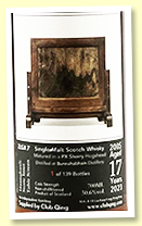 Bunnahabhain 17 yo 2005/2023 (50.6%, Art In The Eyes Of An Artist, PX sherry hogshead, 139 bottles) Bunnahabhain 17 yo 2005/2023 (50.6%, Art In The Eyes Of An Artist, PX sherry hogshead, 139 bottles)