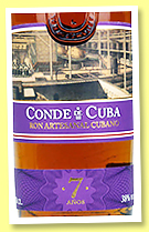 Conde de Cuba 7 yo (38%, OB, Cuba, +/-2022) Conde de Cuba 7 yo (38%, OB, Cuba, +/-2022)
