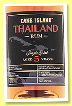 Thailand 5 yo (40%, Cane Island, +/-2022) Thailand 5 yo (40%, Cane Island, +/-2022)